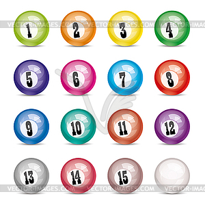 Set of billiard balls - royalty-free vector clipart