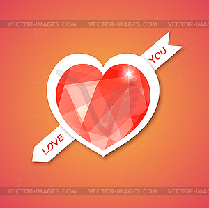 Heart with diamond mosaic, abstract design for - vector clipart