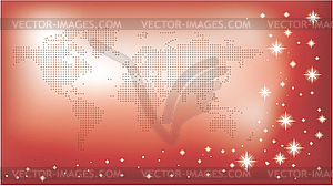 Shining star on red background - vector clipart