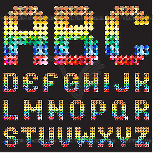 Alphabet of colorful mosaic - vector image