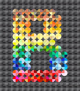 Alphabet of colorful mosaic, letter B - vector image