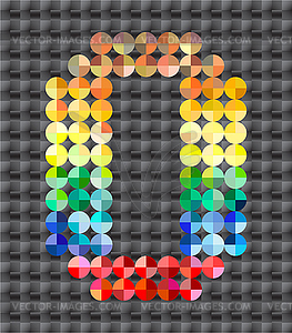 Alphabet of colorful mosaic, letter O - vector clip art