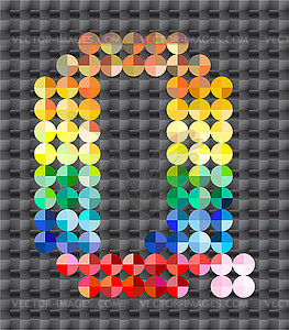 Alphabet of colorful mosaic, letter Q - color vector clipart