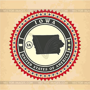 Vintage label-sticker cards of Iowa - vector clip art