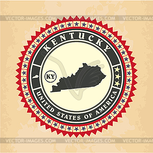 Vintage label-sticker cards of Kentucky - vector clip art