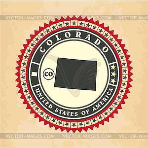 Vintage label-sticker cards of Colorado - vector clipart