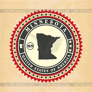 Vintage label-sticker cards of Minnesota - vector clipart