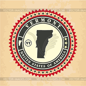 Vintage label-sticker cards of Vermont - vector clipart / vector image