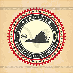 Vintage label-sticker cards of Virginia - vector clipart