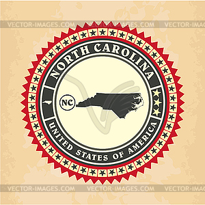 Vintage label-sticker cards of North Carolina - vector clipart