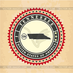 Vintage label-sticker cards of Tennessee - vector image