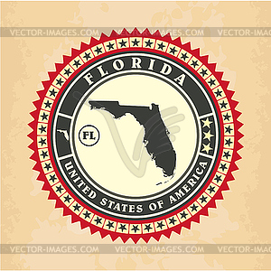Старинные этикетки-наклейки карты Флориде - клипарт Royalty-Free