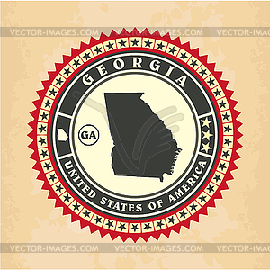 Vintage label-sticker cards of Georgia - vector image