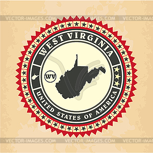 Vintage label-sticker cards of West Virginia - vector clipart