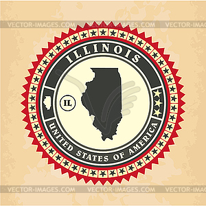 Vintage label-sticker cards of Illinois - vector image