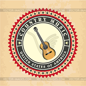 Vintage label country music - vector image