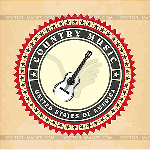 Vintage label country music - royalty-free vector clipart