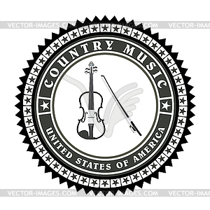 Vintage label country music - vector image