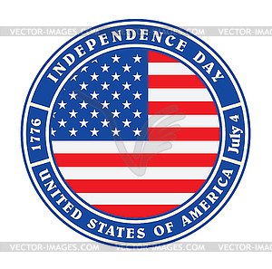 Урожай этикетка с Днем независимости США - клипарт в векторном виде