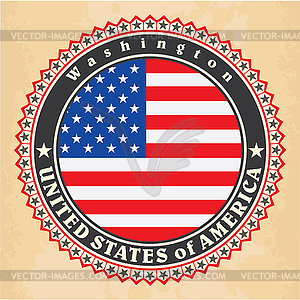 Vintage label cards of United States of America flag - vector image