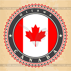 Vintage label cards of Canada flag - vector clipart / vector image