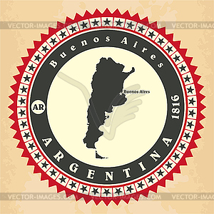 Vintage label-sticker cards of Argentina - vector image