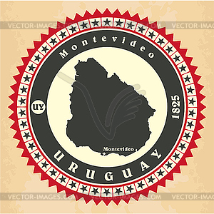 Vintage label-sticker cards of Uruguay - vector clipart / vector image