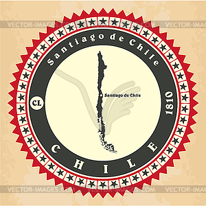 Vintage label-sticker cards of Chile - vector image