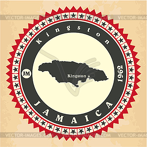 Vintage label-sticker cards of Jamaica - vector clip art