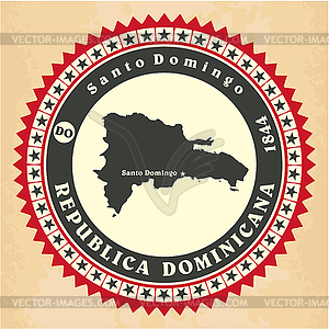 Vintage label-sticker cards of Dominican Republic - vector image