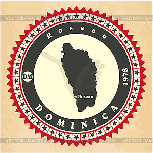 Vintage label-sticker cards of Dominica - vector image