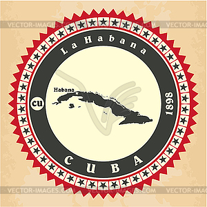 Vintage label-sticker cards of Cuba - vector clipart