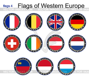 Флаги Западной Европы. Флаги - рисунок в векторе