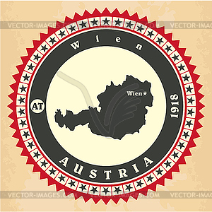 Vintage label-sticker cards of Austria - vector image