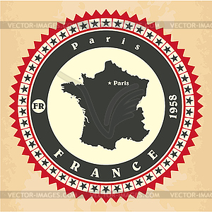 Vintage label-sticker cards of France - vector clipart