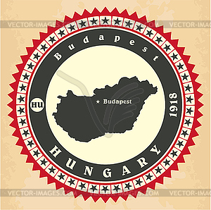 Vintage label-sticker cards of Hungary - vector EPS clipart