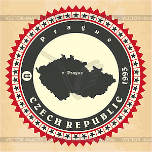 Vintage label-sticker cards of Czech Republic - vector image