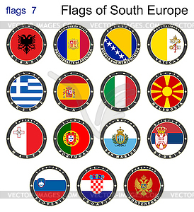 Флаги Южной Европе. Флаги - векторный клипарт / векторное изображение