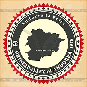 Vintage label-sticker cards of Principality of - vector clipart