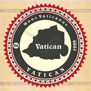 Старинные этикетки-наклейки карты Ватикана - стоковый векторный клипарт