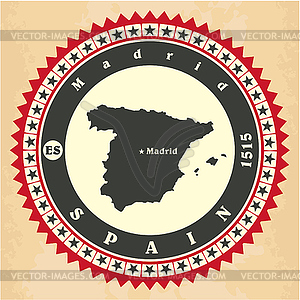 Vintage label-sticker cards of Spain - vector image