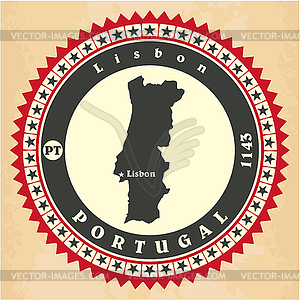 Vintage label-sticker cards of Portugal - royalty-free vector image