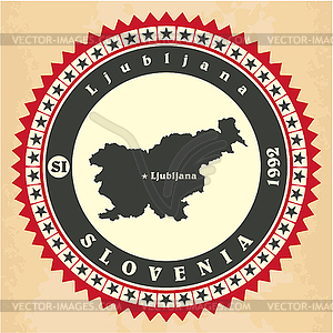 Vintage label-sticker cards of Slovenia - vector image