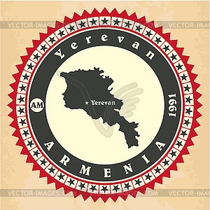 Vintage label-sticker cards of Armenia - vector clipart