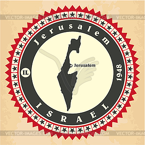Vintage label-sticker cards of Israel - vector clipart