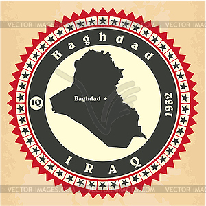 Vintage label-sticker cards of Iraq - vector image