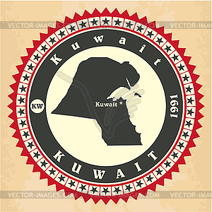 Vintage label-sticker cards of Kuwait - vector clipart