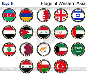 Flags of Western Asia. Flags  - vector image