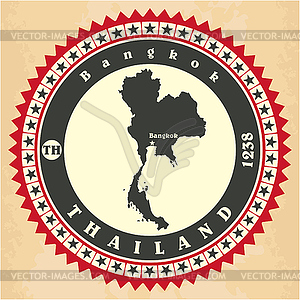 Vintage label-sticker cards of Thailand - vector EPS clipart