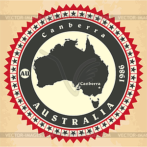 Vintage label-sticker cards of Australia - vector image